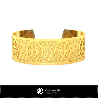 3D Women's Gemeni  Zodiac Bracelet Home,  Jewelry 3D CAD, Bracelets 3D CAD , 3D Bracelets, 3D Cuff Bracelet, Zodiac Bracelets 3D