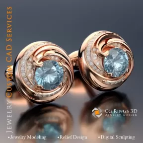 Wind Manschettenknöpfe - Schmuck 3D CAD