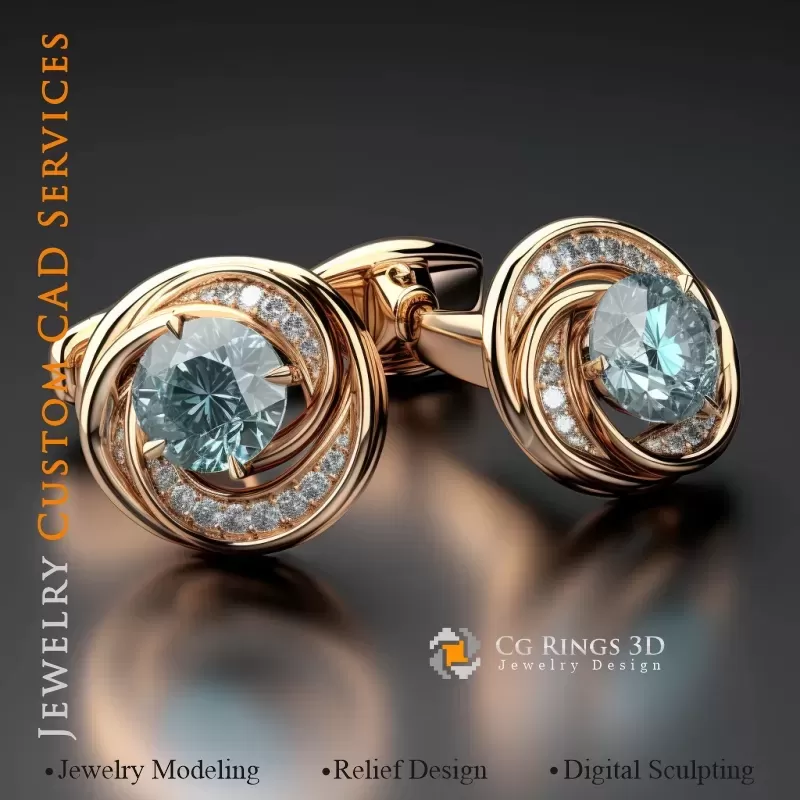 The Storn Manschettenknöpfe - Schmuck 3D CAD