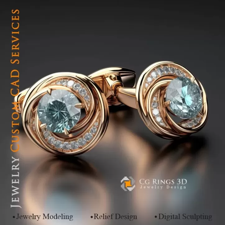 The Storn Cufflinks  - CAD 3D para joyería