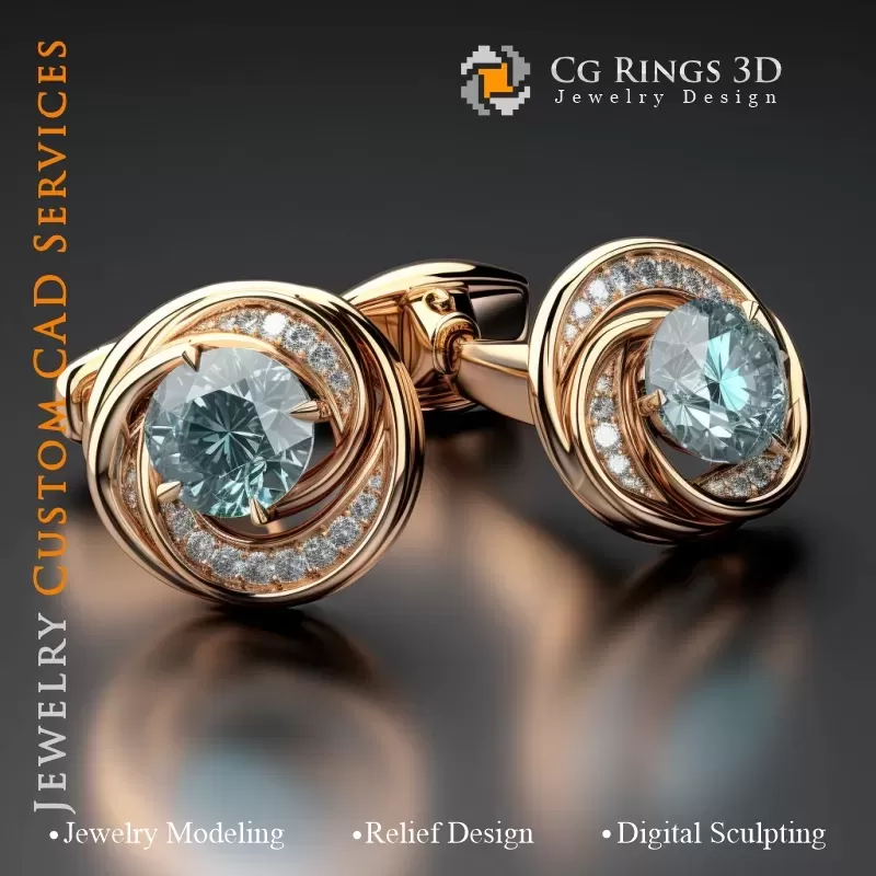 The Storn Cufflinks - Joyería 3D CAD