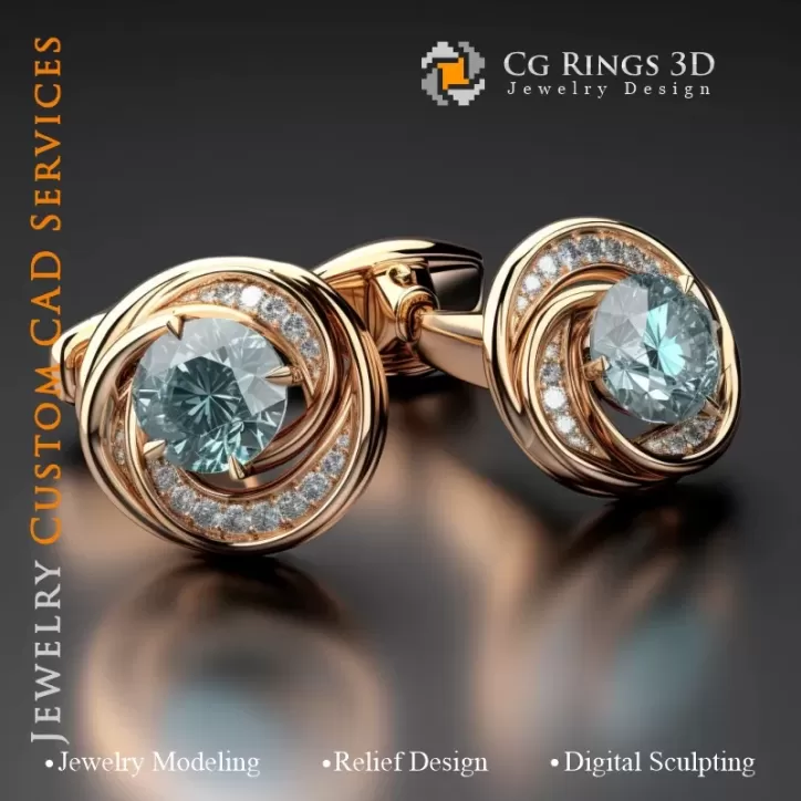 The Storn Manschettenknöpfe - Schmuck 3D CAD