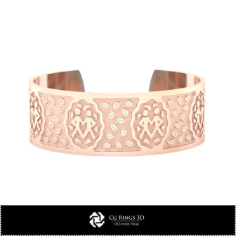 3D Women's Gemeni Zodiac Bracelet Home, Bijoux 3D CAO, Bracelets 3D CAO, Bracelets 3D , Bracelets Manchette 3D , Bracelets du Z