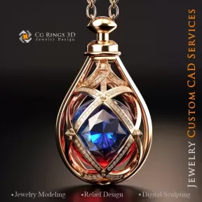 Pendentif Sablier - Bijoux 3D CAO