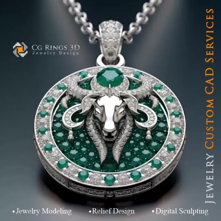 Widder Sternzeichen-Anhänger - Schmuck 3D CAD