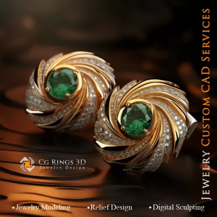 Maritime Waves Cufflinks - Jewelry 3D CAD Maritime Waves Cufflinks - Jewelry 3D CAD