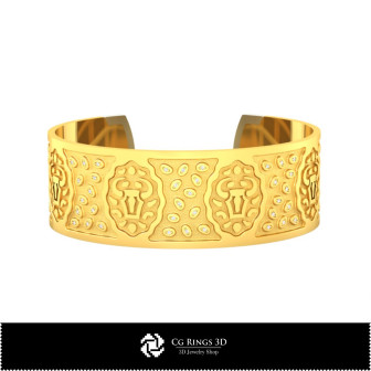 3D Women's Taurus Zodiac Bracelet Home,  Jewelry 3D CAD, Bracelets 3D CAD , 3D Bracelets, 3D Cuff Bracelet, Zodiac Bracelets 3D