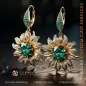 Boucles d'oreilles Tournesol - Joaillerie 3D
