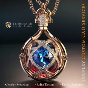 Colgante Reloj de Arena - CAD 3D de Joyería