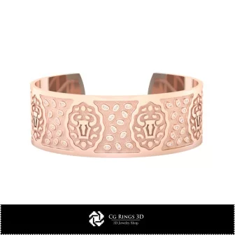 Pulsera 3D de Tauro para Mujer, Joyería 3D CAD, Pulseras 3D CAD, Pulseras 3D, Pulsera Brazalete 3D, Pulseras del Zodiaco 3D