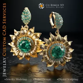 Orecchini Girasole - Gioielleria 3D