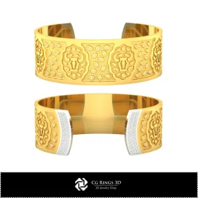 3D Women's Taurus Zodiac Bracelet Home, Bijoux 3D CAO, Bracelets 3D CAO, Bracelets 3D , Bracelets Manchette 3D , Bracelets du Zo