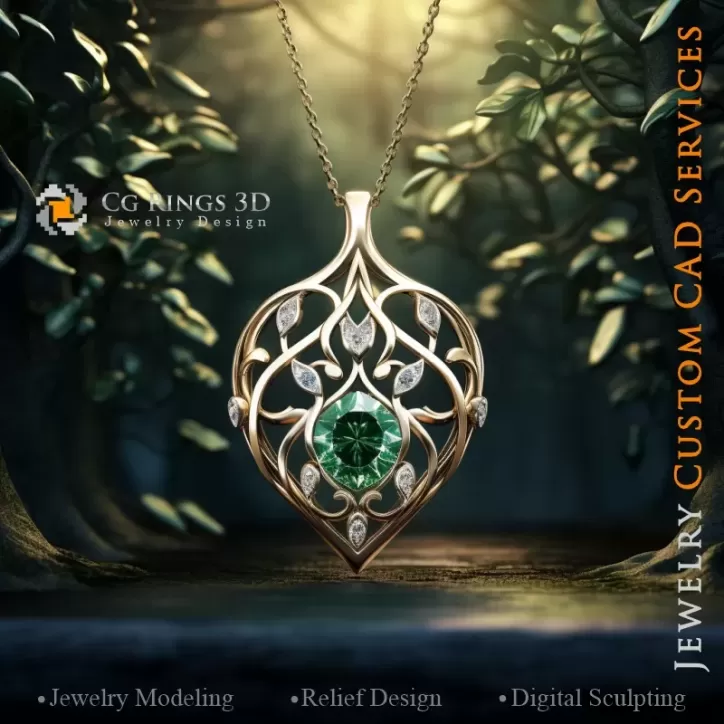 Pendentif Arbre - Bijoux 3D