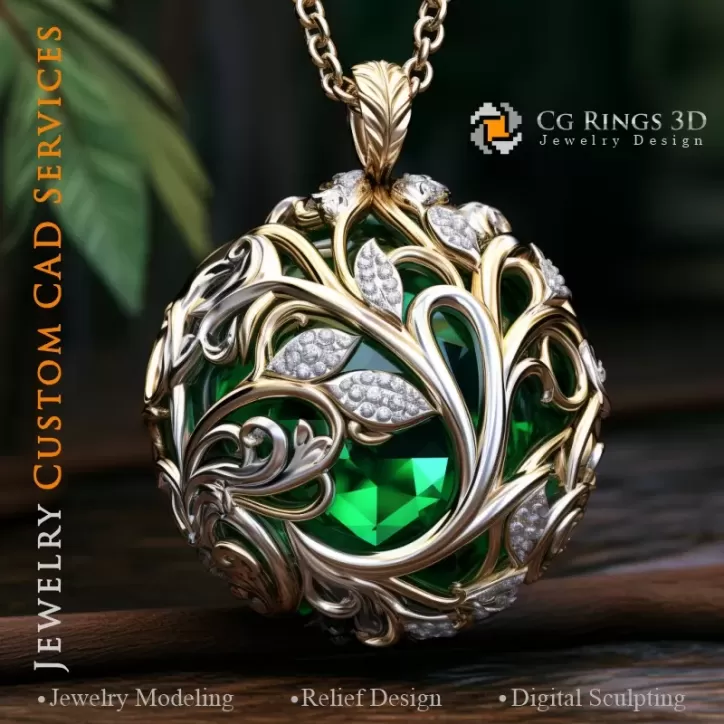 Pendentif Arbre - Bijoux 3D