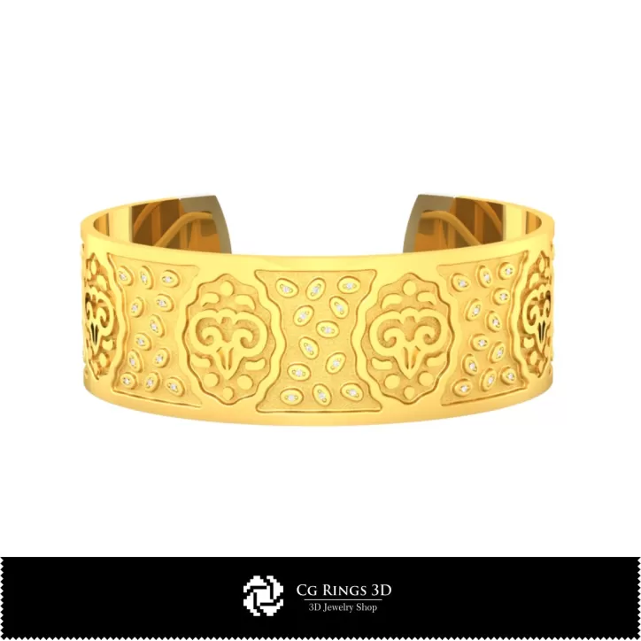 Bracciale zodiacale Ariete da donna - Gioielli 3D CAD