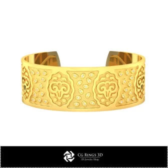 3D Women's Aries Zodiac Bracelet Home, Bijoux 3D CAO, Bracelets 3D CAO, Bracelets 3D , Bracelets Manchette 3D , Bracelets du Zod