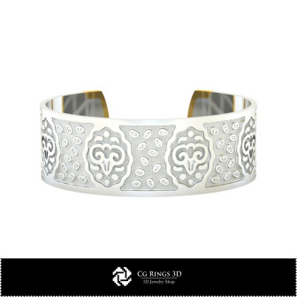 3D Women's Aries Zodiac Bracelet Home,  Jewelry 3D CAD, Bracelets 3D CAD , 3D Bracelets, 3D Cuff Bracelet, Zodiac Bracelets 3D