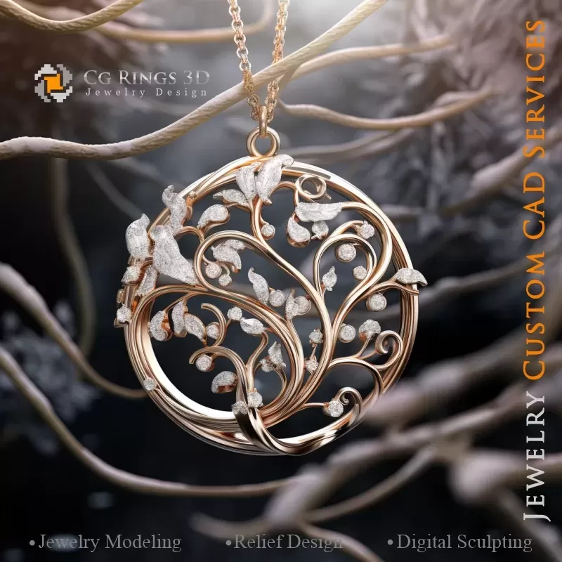 Colgante Árbol - CAD 3D de Joyería