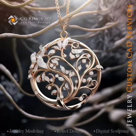 Ciondolo Albero - Gioielli CAD 3D