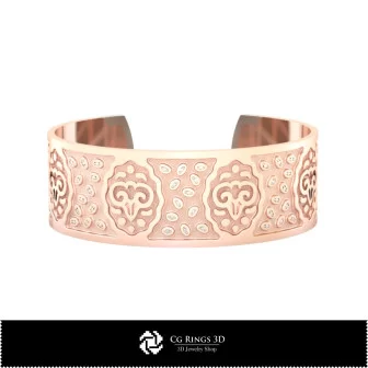 3D Women's Aries Zodiac Bracelet Home, Jewelry 3D CAD, Bracelets 3D CAD , 3D Bracelets, 3D Cuff Bracelet, Zodiac Bracelets 3D