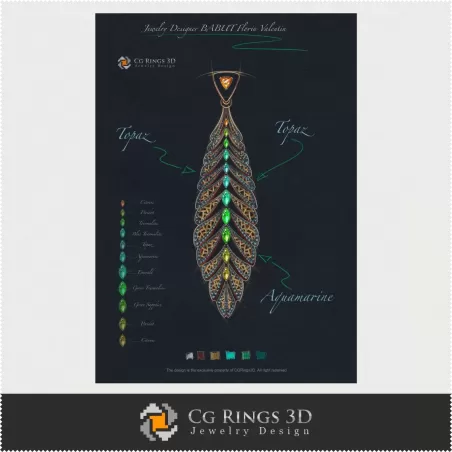 Boceto de colgante (Digital) - Diseño de joyería