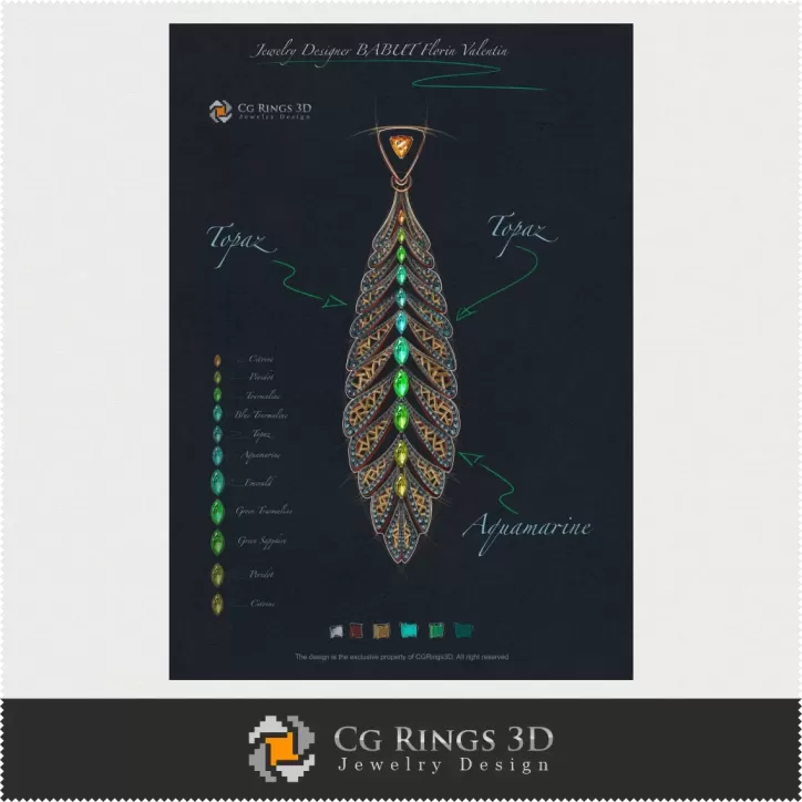 Boceto de colgante (Digital) - Diseño de joyería