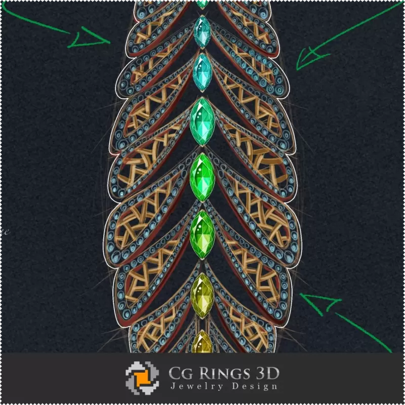 Pendant Sketch (Digital) - Jewelry Design