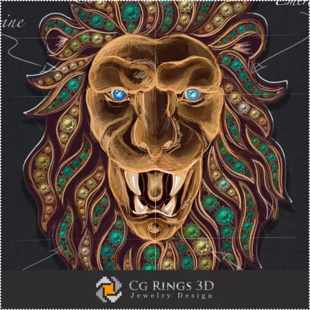 Design Joaillerie (Numérique) - Conception Pendentif Lion