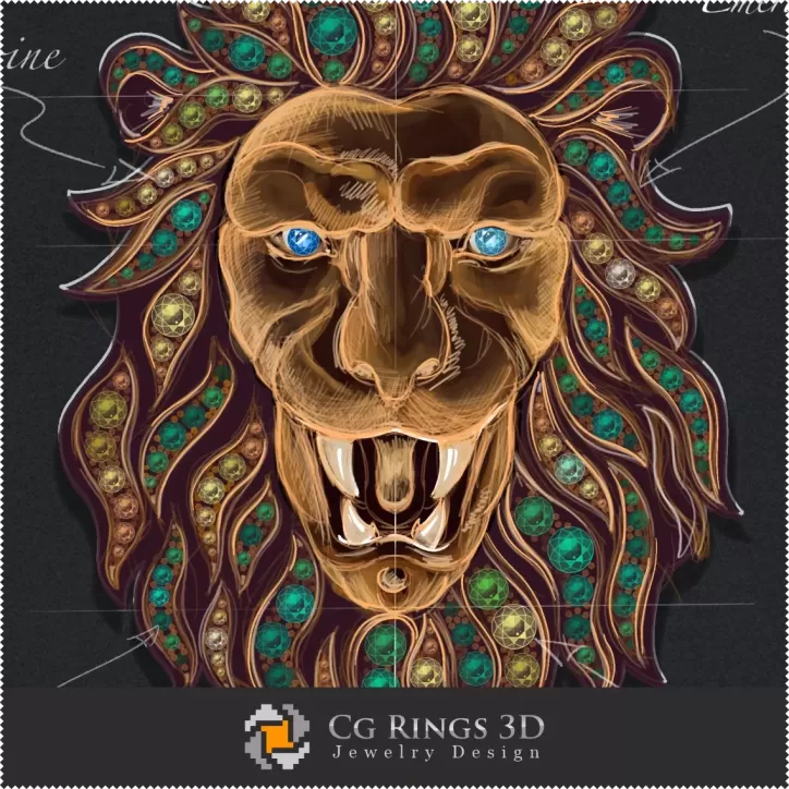 Schmuckdesign (digital) - Löwen-Anhänger-Design