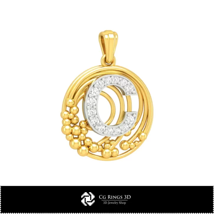 Collection 3D de pendentifs avec initiales Collection 3D de pendentifs avec initiales