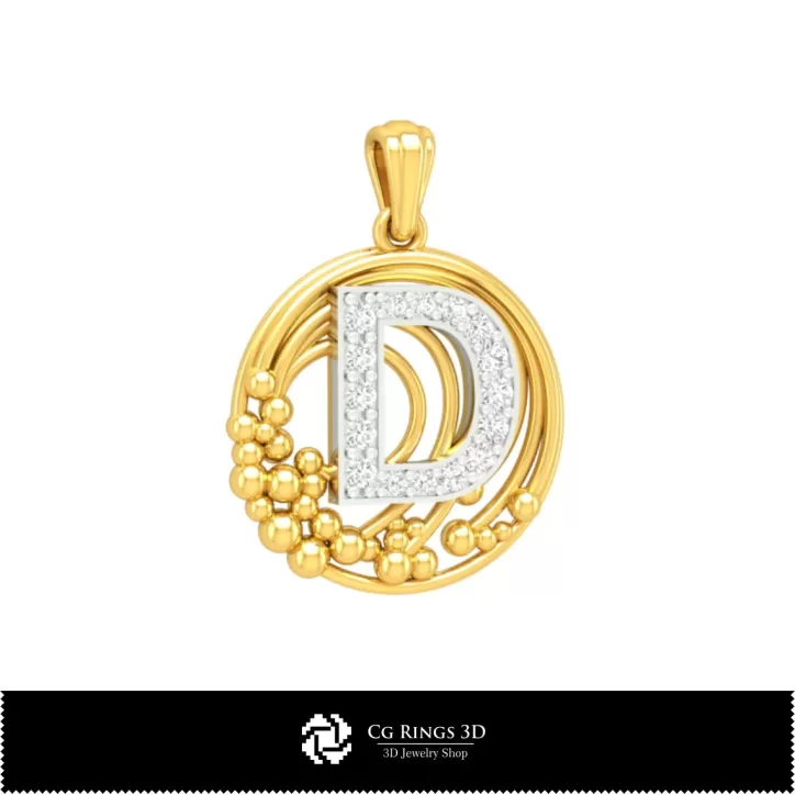 Collection 3D de pendentifs avec initiales Collection 3D de pendentifs avec initiales
