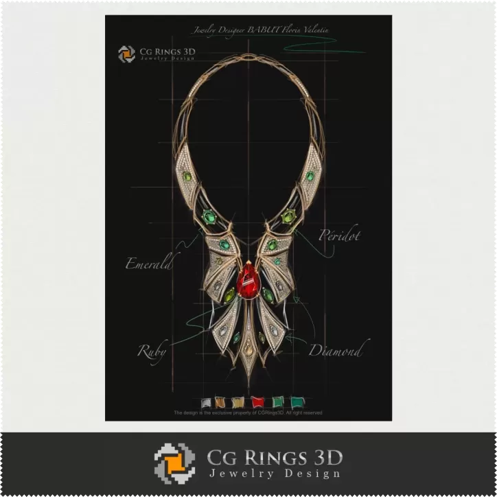Schmuckdesign (Digital) – Halskette Skizze