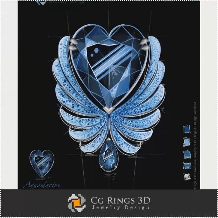 "Frozen" Pulsera de Corazón Azul - Diseño de Joyería (Digital)