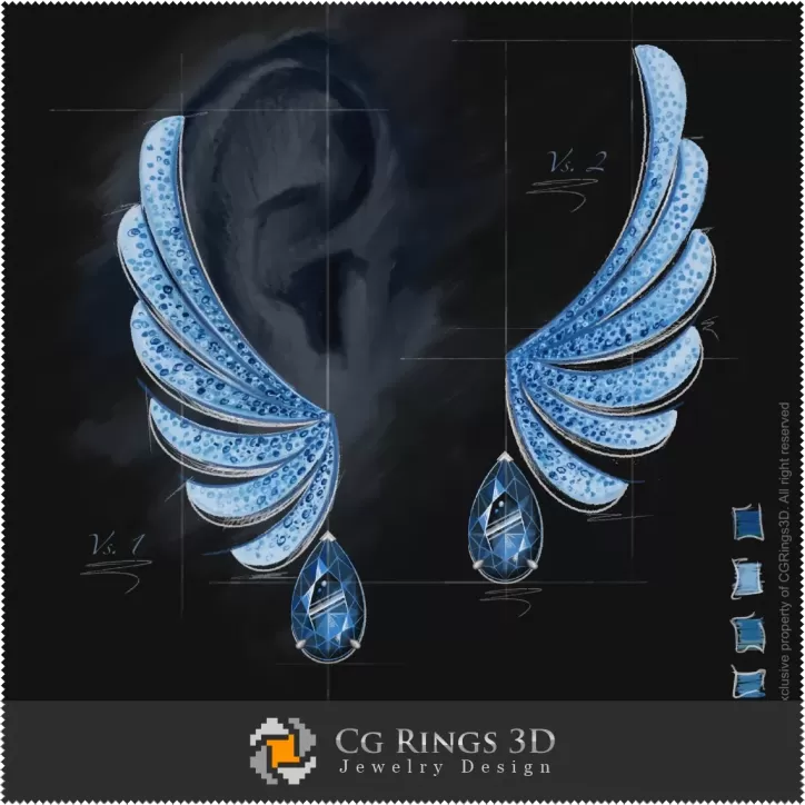 Collezione Frozen / Orecchini - Design Gioielli (Digitale)