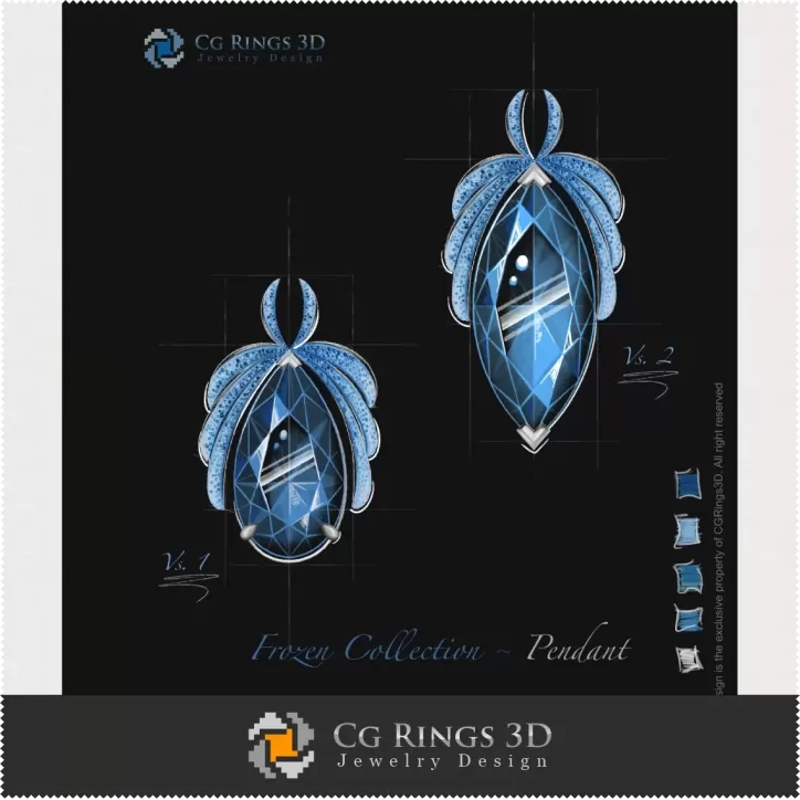 Colecția Frozen / Pandantiv - Design Bijuterii (Digital)