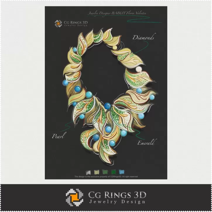 Diseño de joyas (Digital) - Boceto de collar
