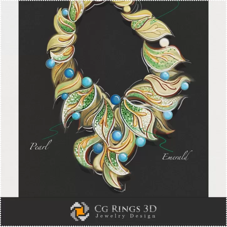 Diseño de joyas (Digital) - Boceto de collar
