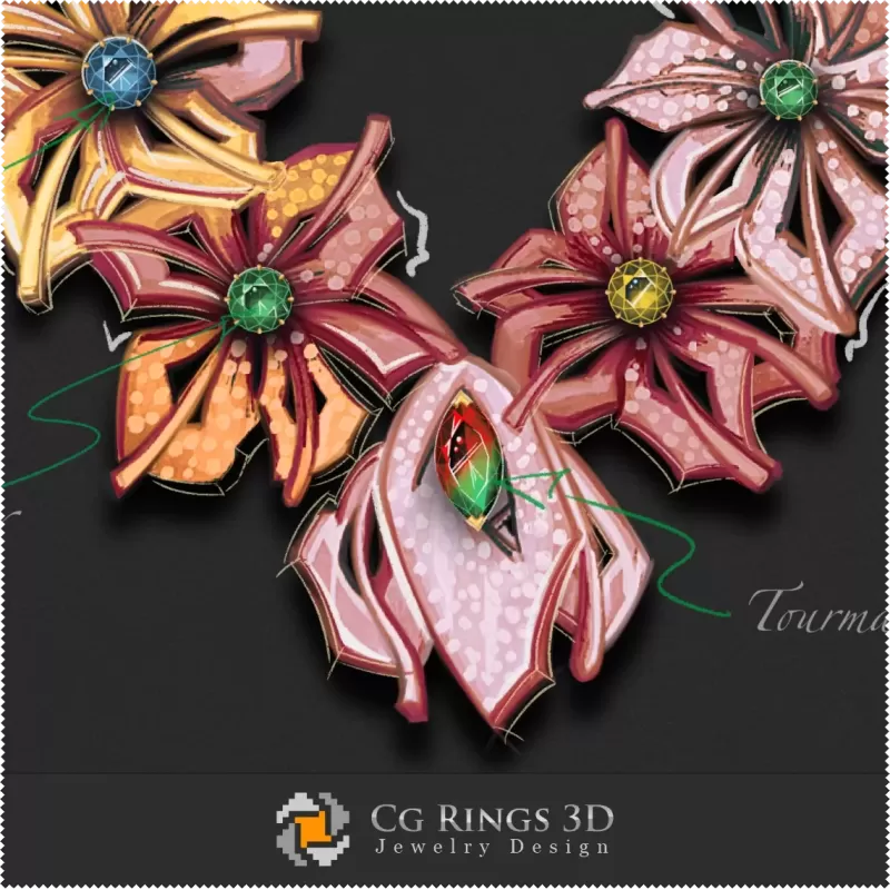 Halskette - Melodie der Farben Schmuck - Digitales Schmuckdesign