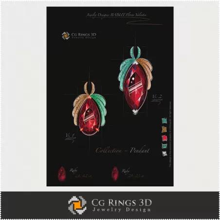 Croquis Pendentif (Numérique) - Joaillerie Design