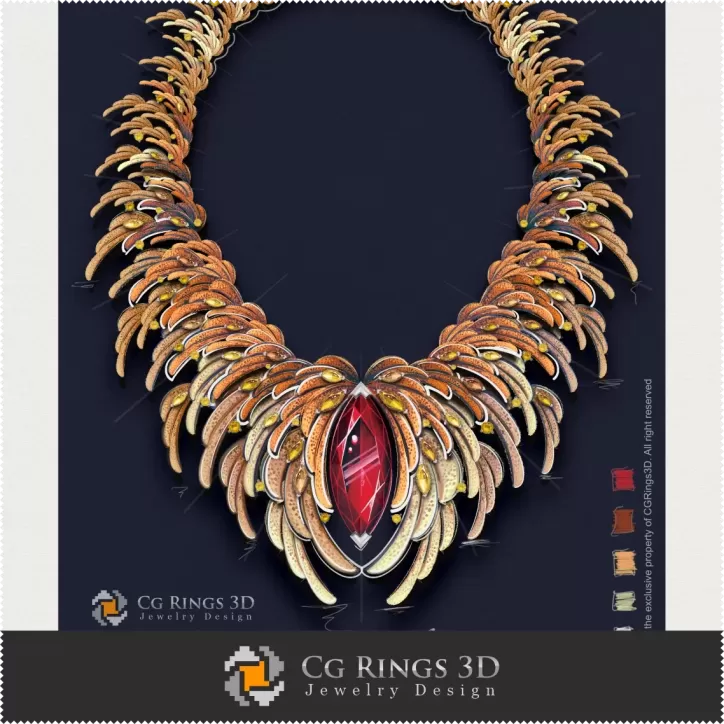 Collar ,,Otoño,, - Diseño Digital de Joyería