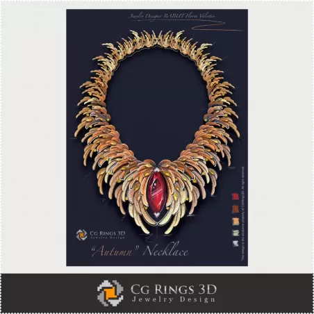 Collar ,,Otoño,, - Diseño Digital de Joyería