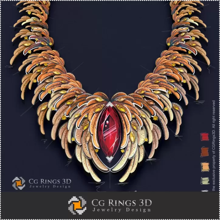 Collar ,,Otoño,, - Diseño Digital de Joyería