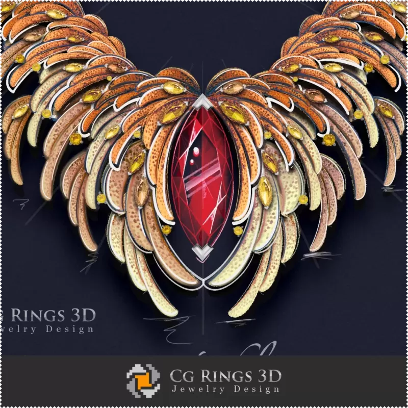 Collar ,,Otoño,, - Diseño Digital de Joyería