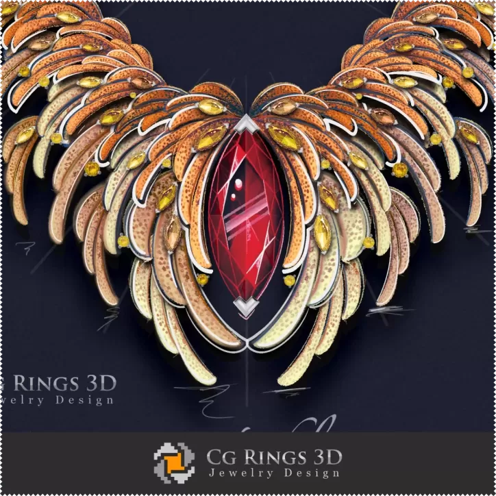 Collar ,,Otoño,, - Diseño Digital de Joyería