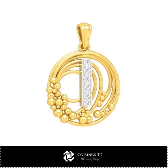 3D Collection of Pendants with Initials Home, Jewelry 3D CAD, Jewelry Collections 3D CAD 