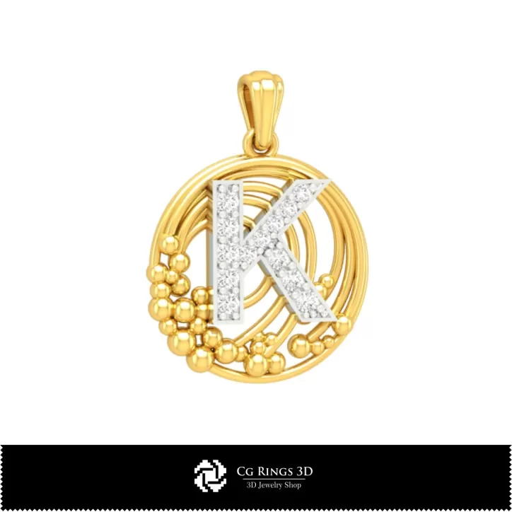 Collection 3D de pendentifs avec initiales Collection 3D de pendentifs avec initiales