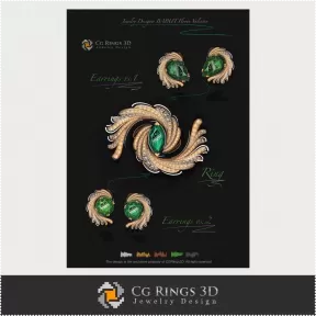 Ring, Ohrringe - Schmuckdesign (Digital)