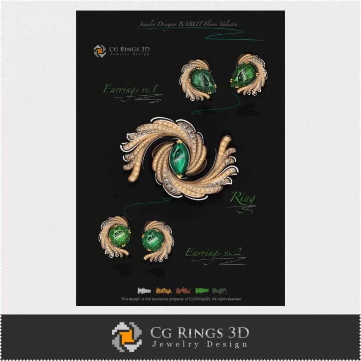 Ring, Ohrringe - Schmuckdesign (Digital)