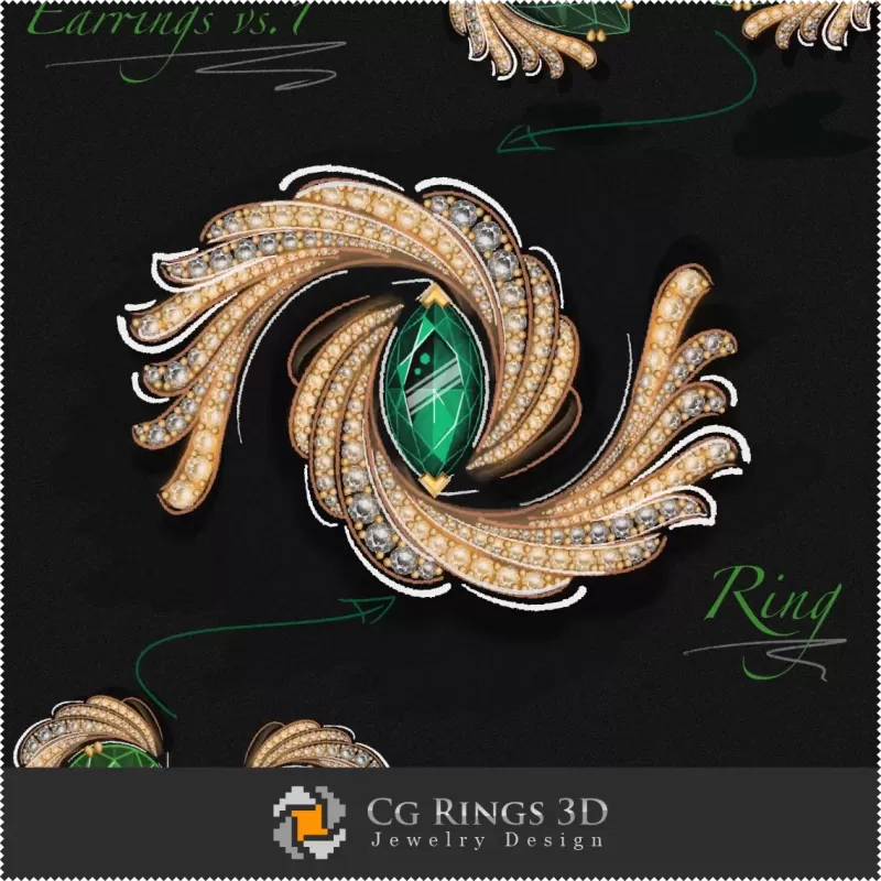 Anello, Orecchini - Design di Gioielli (Digitale)
