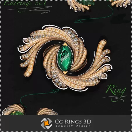 Anillo, Pendientes - Diseño de Joyería (Digital)